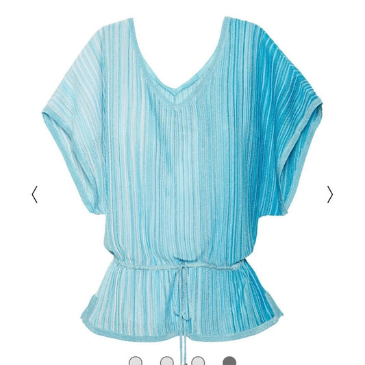 (004) Double V neck pullover w/ tie size XS